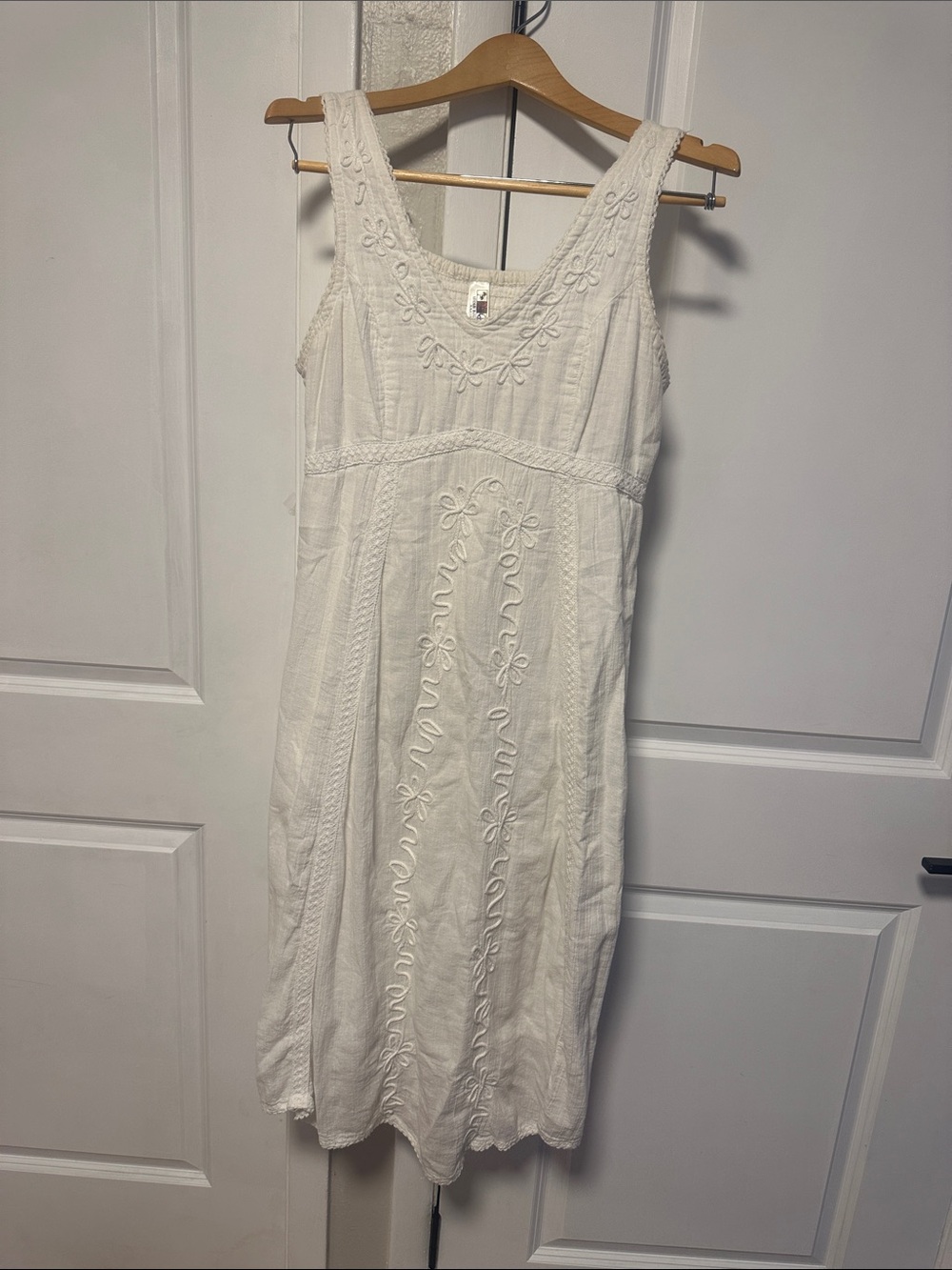 India Boutique Boho White Embroidered Midi Dress